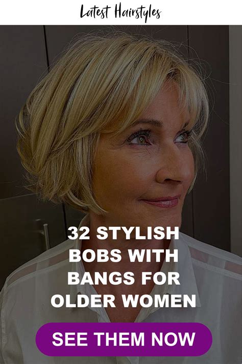 pics of short hairstyles with bangs|short hairstyles with bangs for older women.